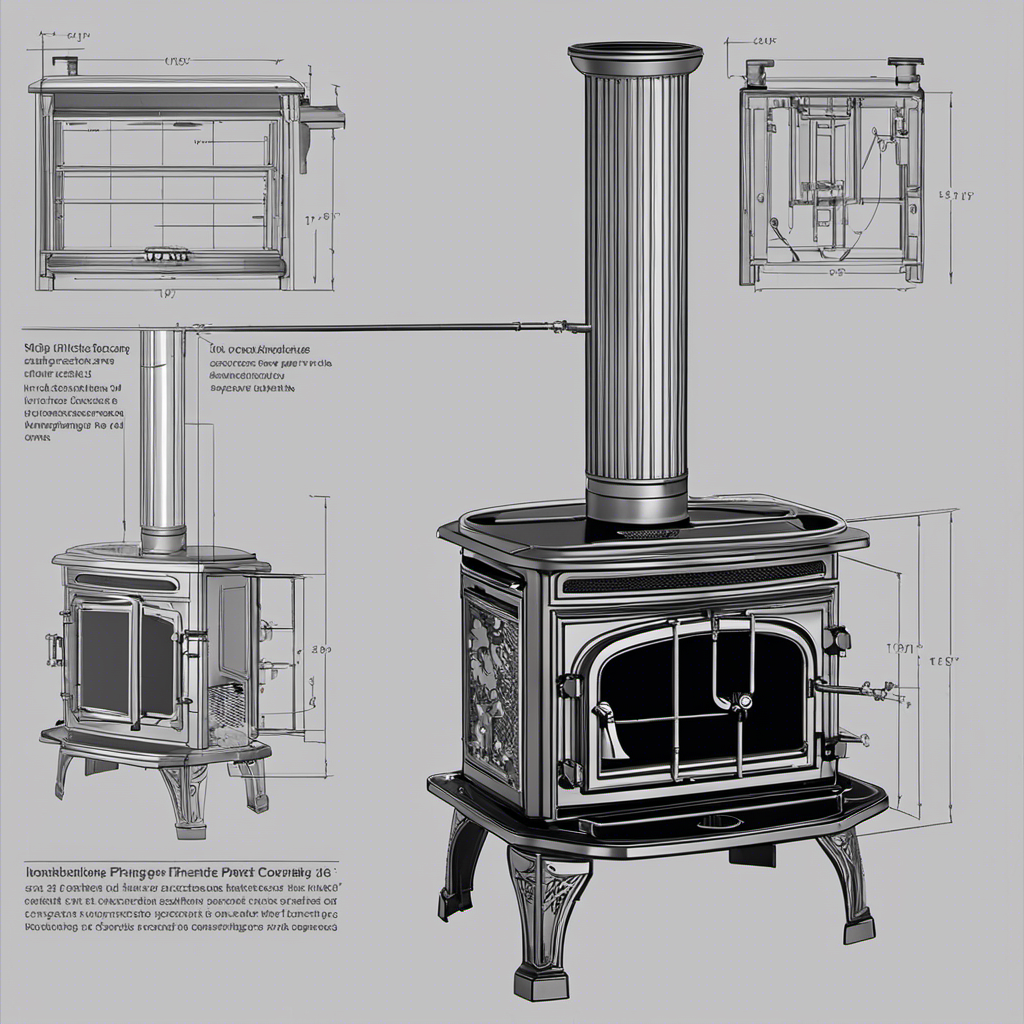 An image showcasing step-by-step installation of the Consensus 2770 wood stove parts