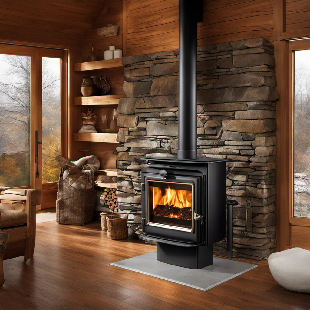 An image showcasing a pristine wood stove glass door, gleaming with clarity