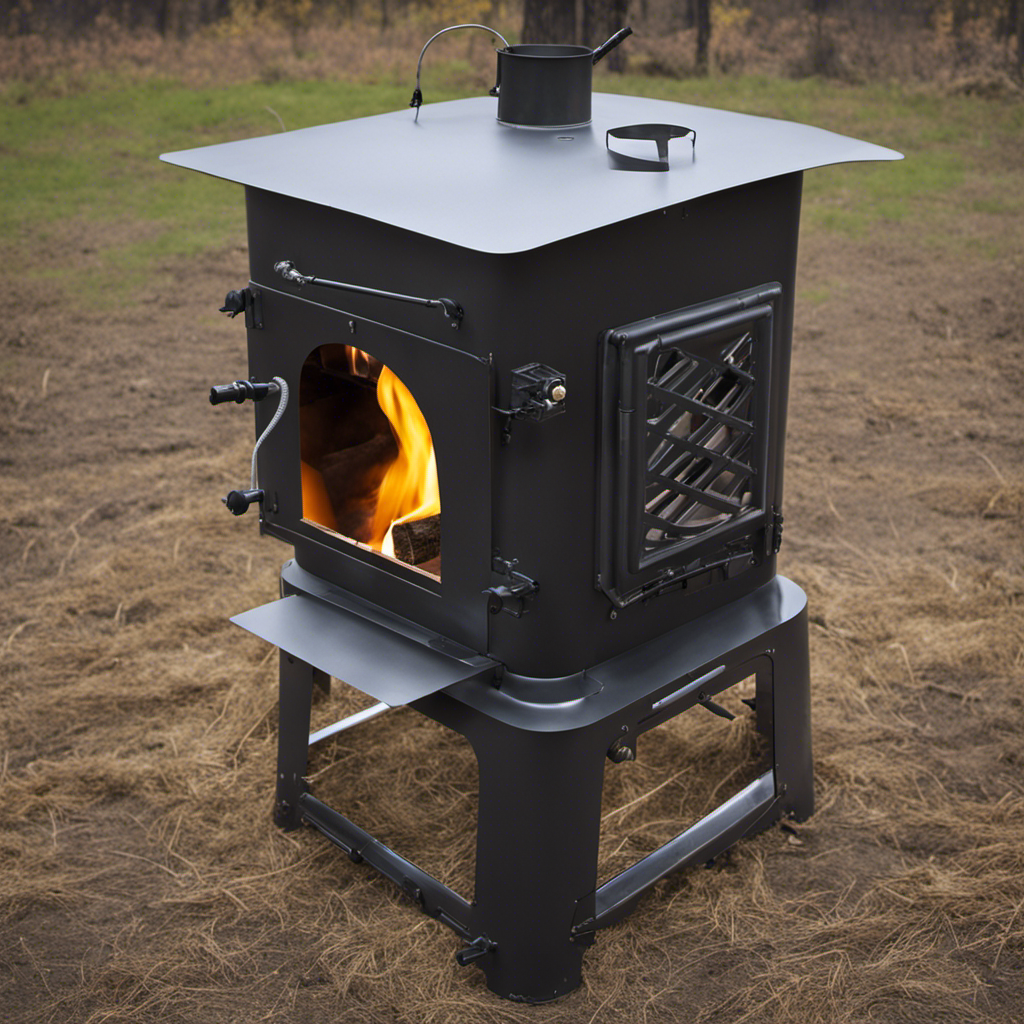 An image showcasing a step-by-step visual guide on crafting a homemade propane wood stove