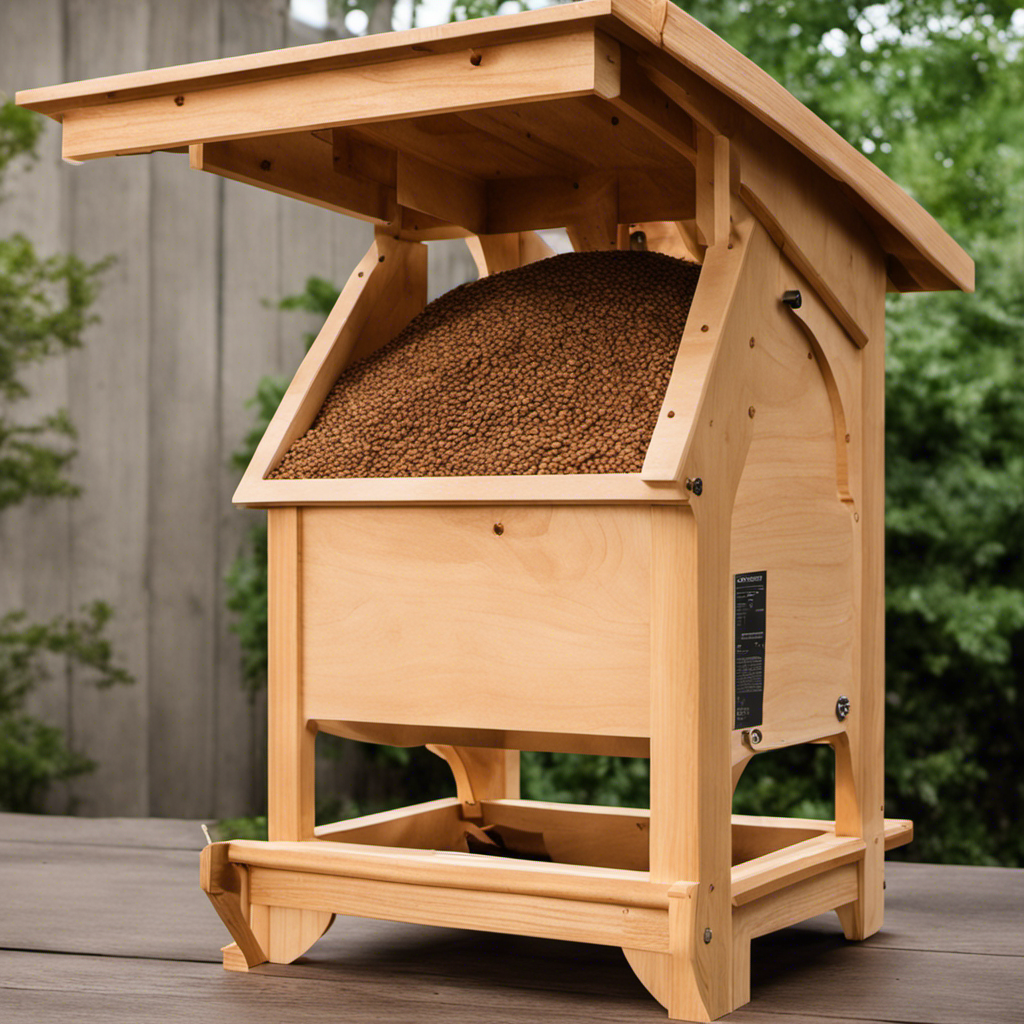 An image showcasing a step-by-step guide on building a wood pellet feeder