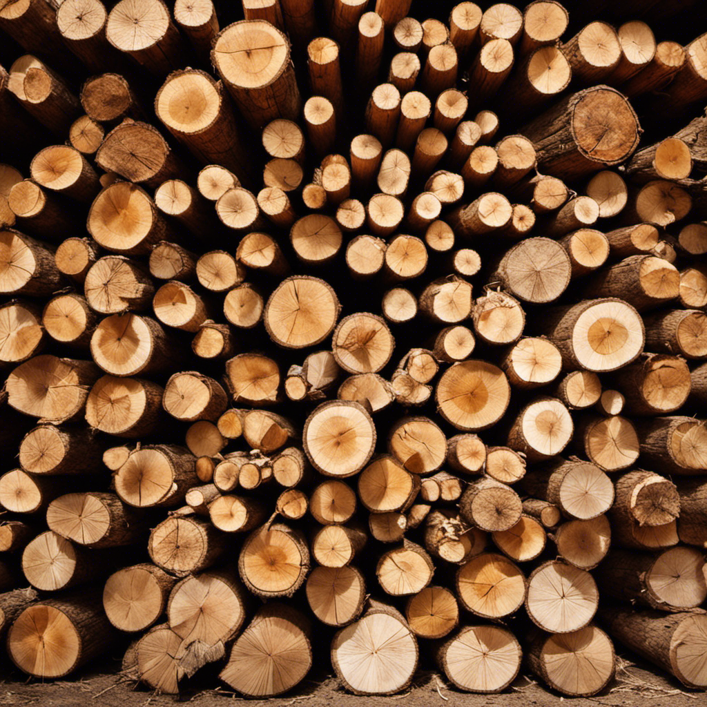 An image capturing the mesmerizing sight of skilled hands gently stacking dry logs in a symmetrical pattern, kindling meticulously arranged in a pyramid shape, ready to ignite, all within the cozy confines of a rustic wood stove