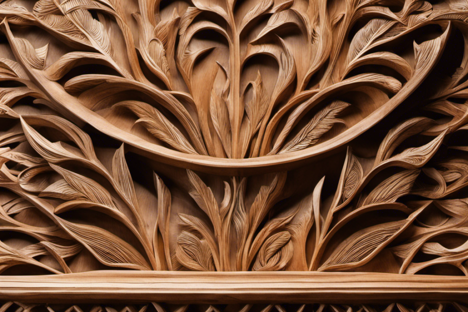 the artistry of crafting wood pellet furniture: A skilled craftsman meticulously carving a unique, intricate design on a beautiful piece of furniture, showcasing the creative process and craftsmanship involved in this eco-friendly creation