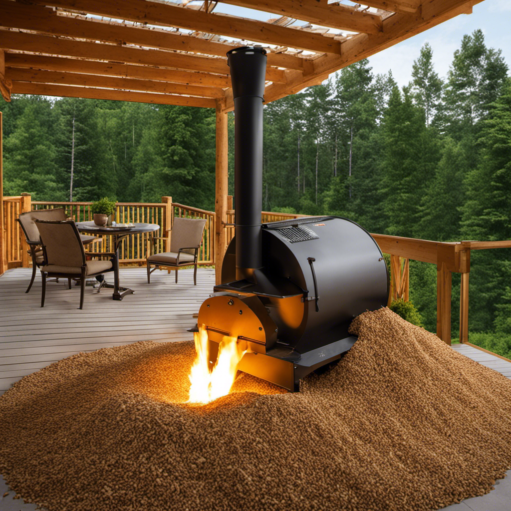 An image showcasing the step-by-step process of making wood pellets for a pellet stove
