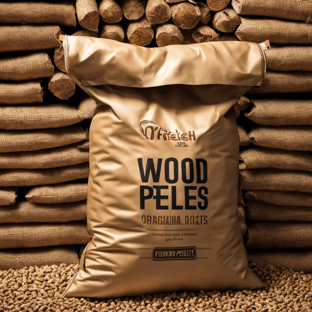 An image depicting a sturdy hand lifting a bag of wood pellets effortlessly, showcasing the proper technique