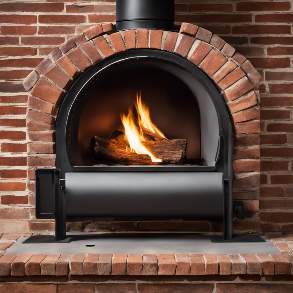 An image showcasing a sturdy metal plate precisely covering a dormant wood stove hole in a brick chimney