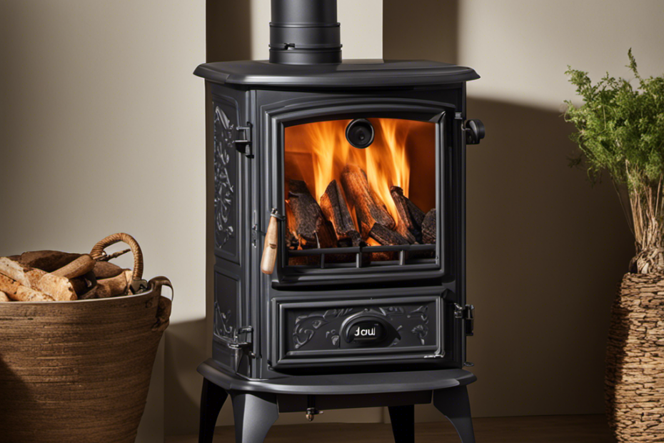 An image showcasing a person confidently pronouncing "Jotul Wood Stove