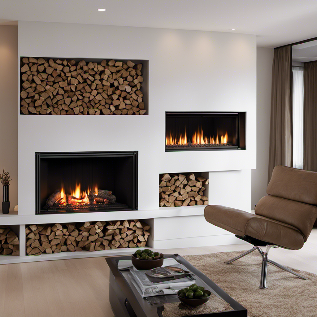 An image showcasing a step-by-step transformation of a fireplace, as a gas insert is carefully removed and replaced with a sleek wood pellet stove
