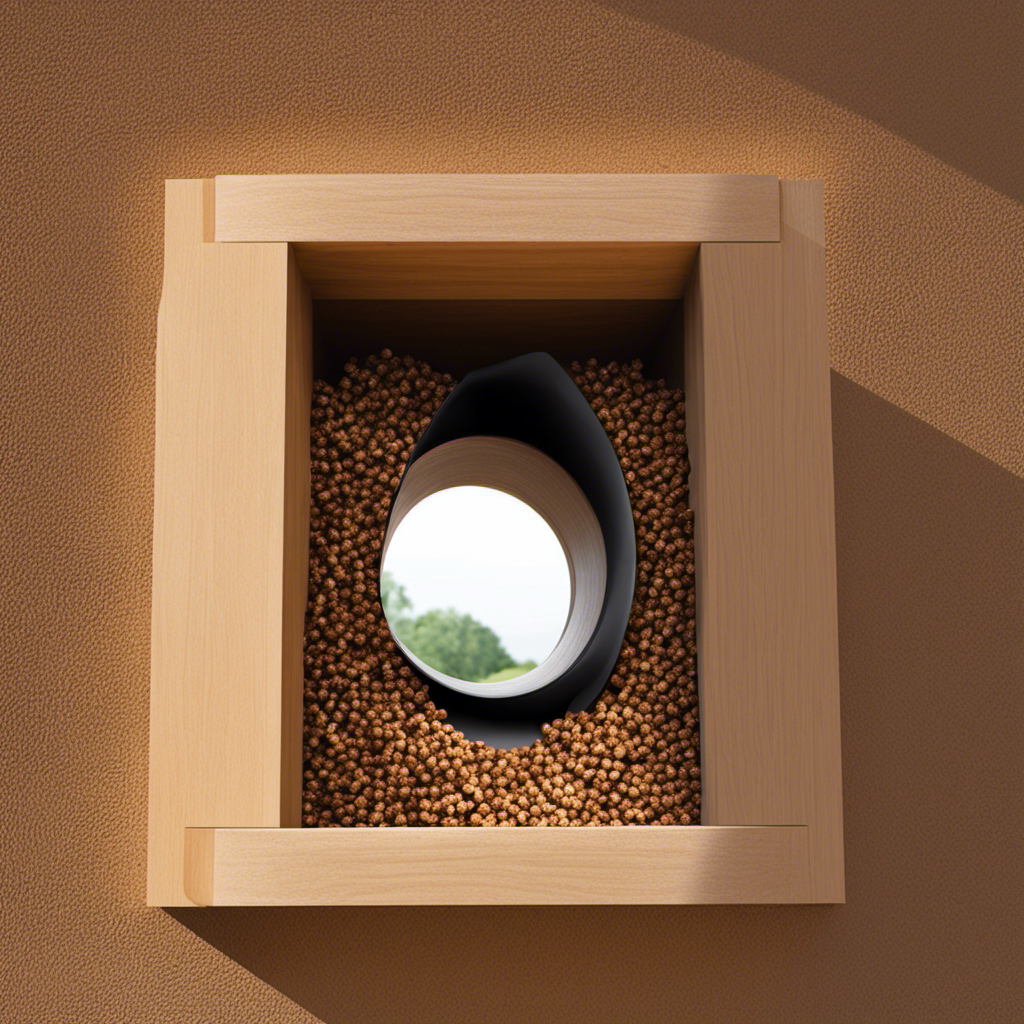 An image showcasing a step-by-step installation process of a wood pellet pipe through a window