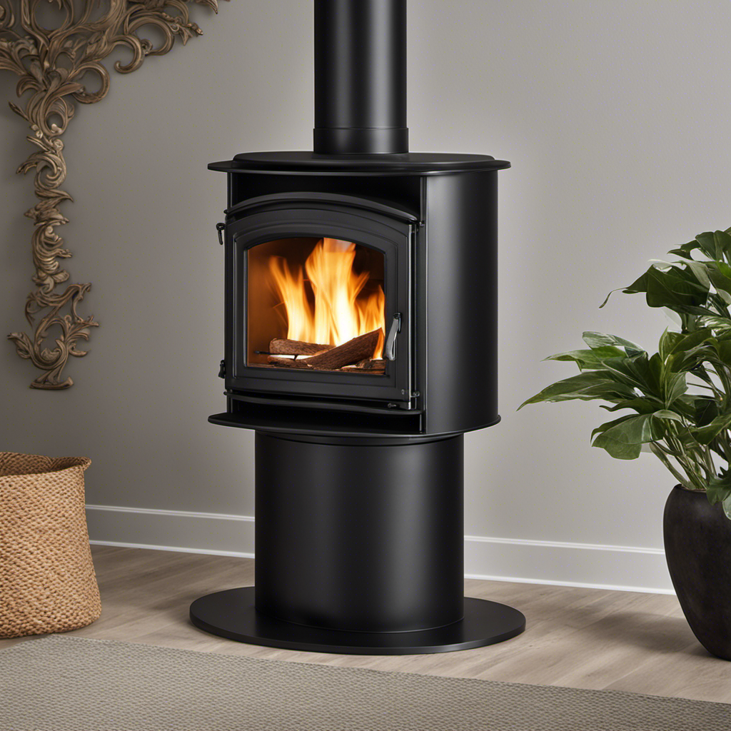 An image capturing the intricate design of a wood stove chimney pipe with open slots when fully extended
