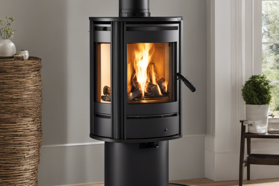 An image capturing the weight of a pellet stove, showcasing its robust construction