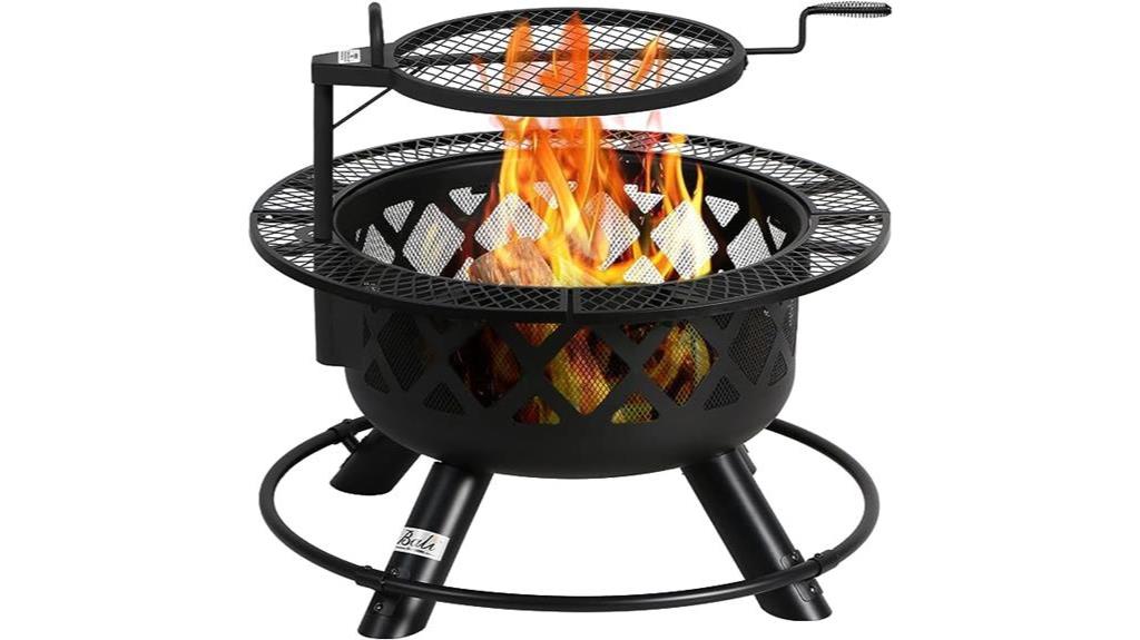 stylish and functional fire pit