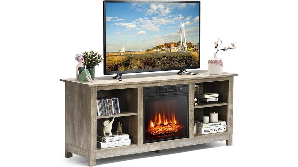 tangkula fireplace tv stand