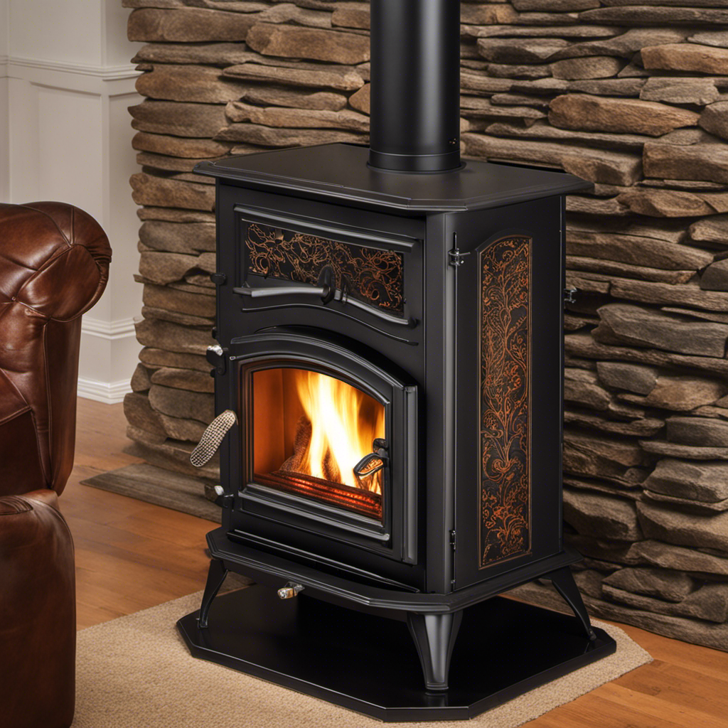 An image showcasing the intense, radiant flames of a pellet stove and a wood stove side by side