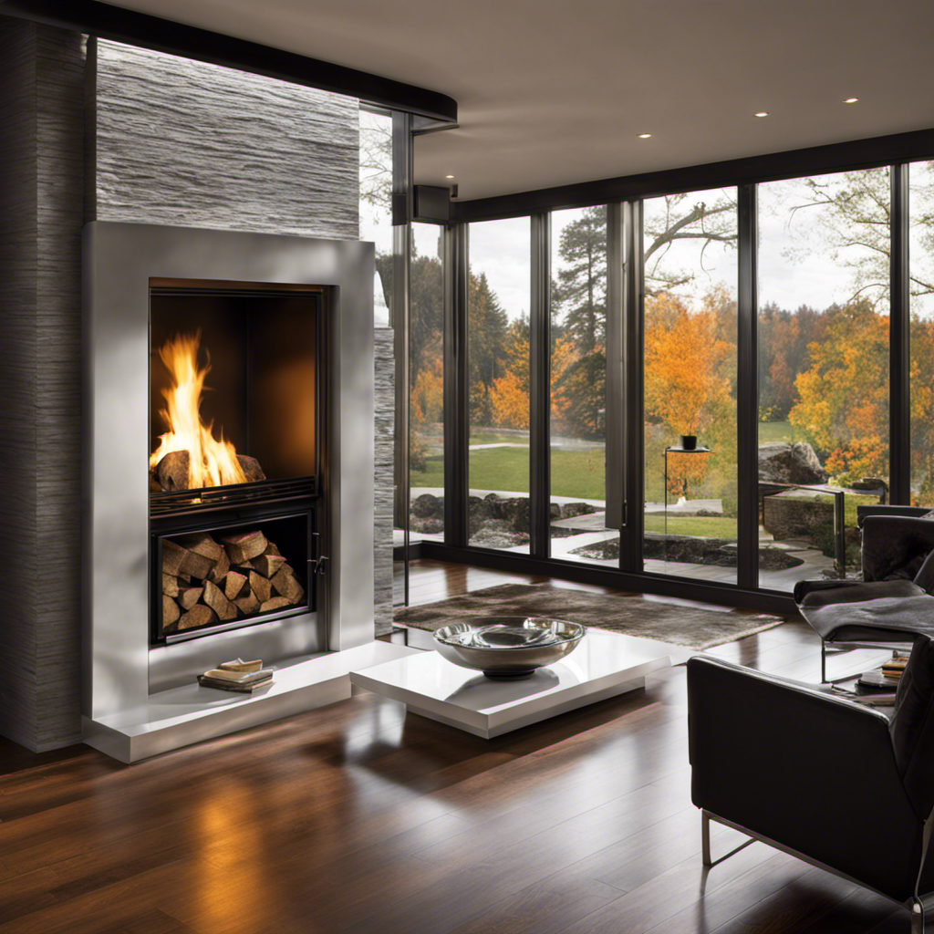 An image showcasing a sparkling glass surface on a wood stove, coated with a transparent, super-smooth solution