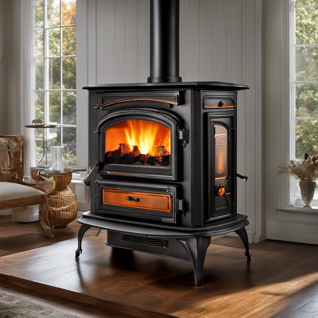 An image showcasing a wood stove with the damper wide open, engulfing the room in billowing smoke