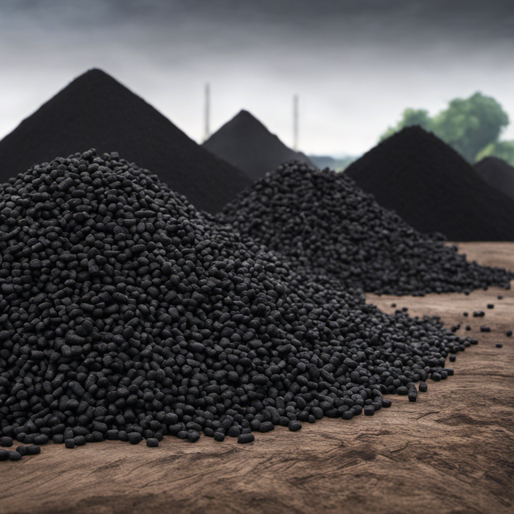 An image showcasing three distinct piles of fuel: a heap of coal with its characteristic black, glossy texture, a stack of neatly cut logs representing wood, and a mound of uniform, compacted pellets