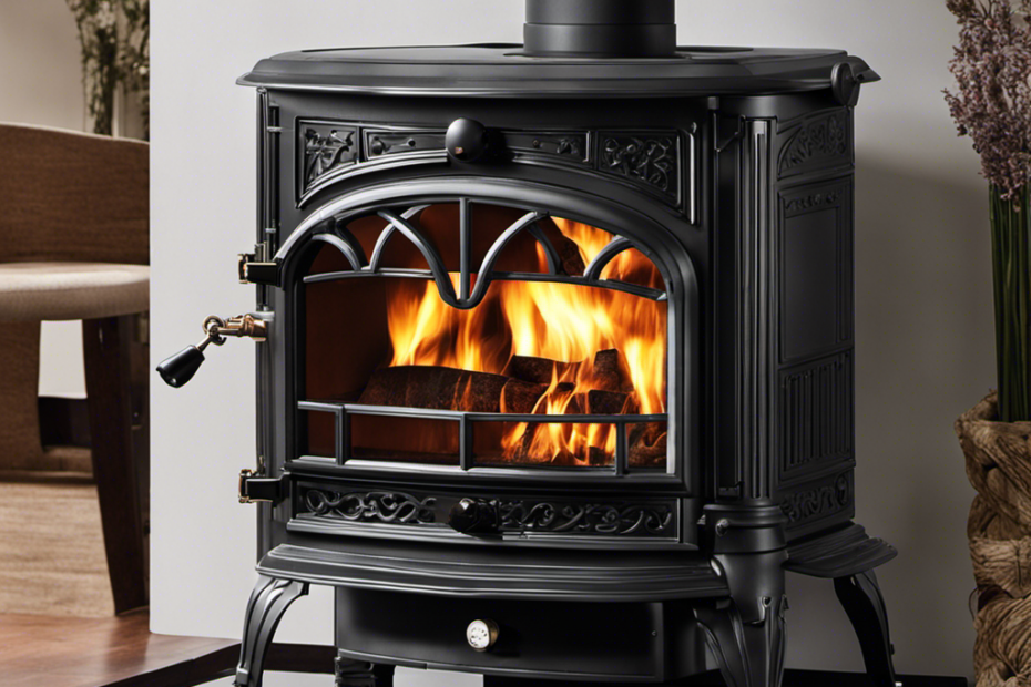 An image that showcases the intricate design of a wood stove, highlighting the purpose of the hole at its bottom