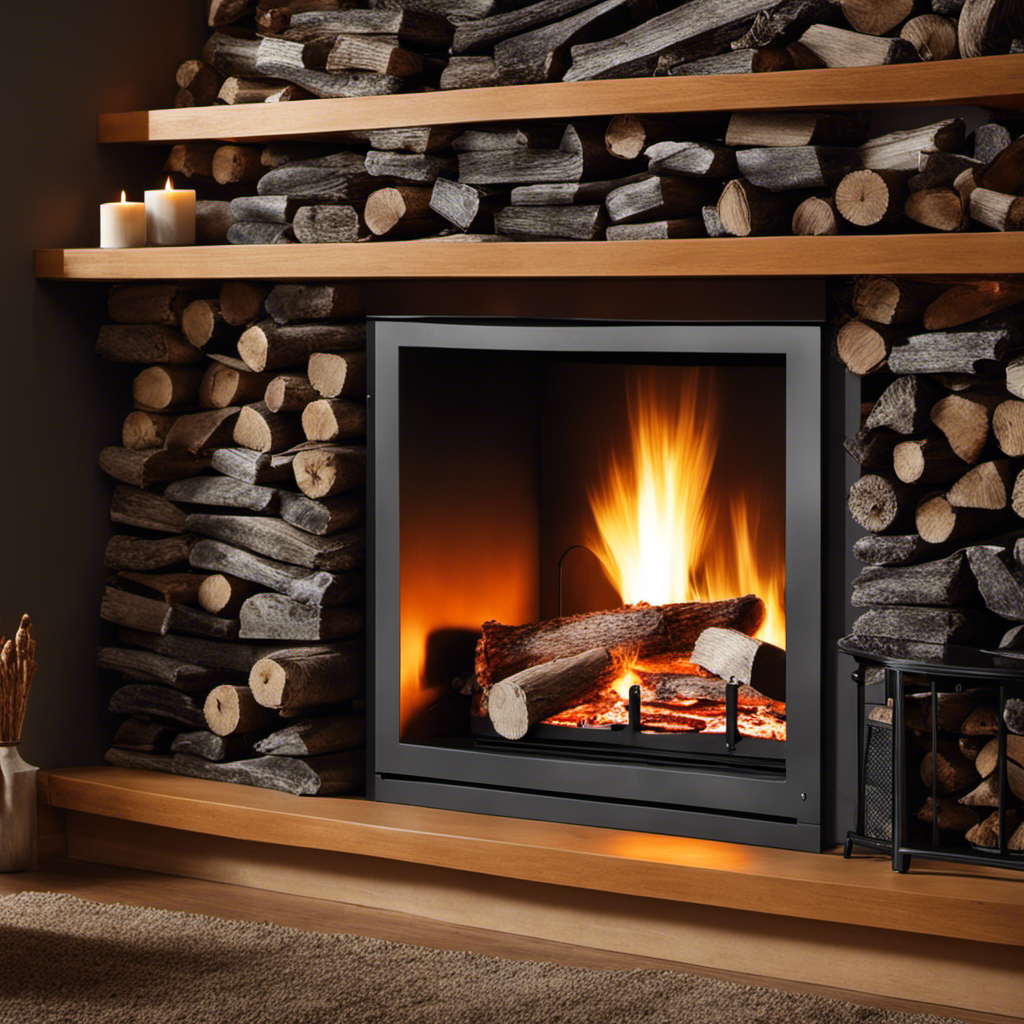 An image showcasing two fireplace inserts side by side: one filled with logs crackling with flames, emitting a cozy warmth, while the other showcases pellets burning efficiently, producing a clean and eco-friendly fire