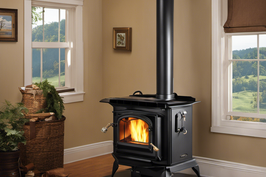 An image showcasing the intricate inner workings of an Englander Wood Pellet Stove, focusing on the vacuum switch