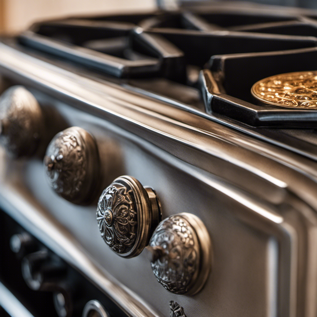 An image capturing the intricate details of a wood stove's twistable knob, showcasing its position on the stove, its textured grip, and the engraved temperature scale, enticing readers to learn about its purpose in our blog post