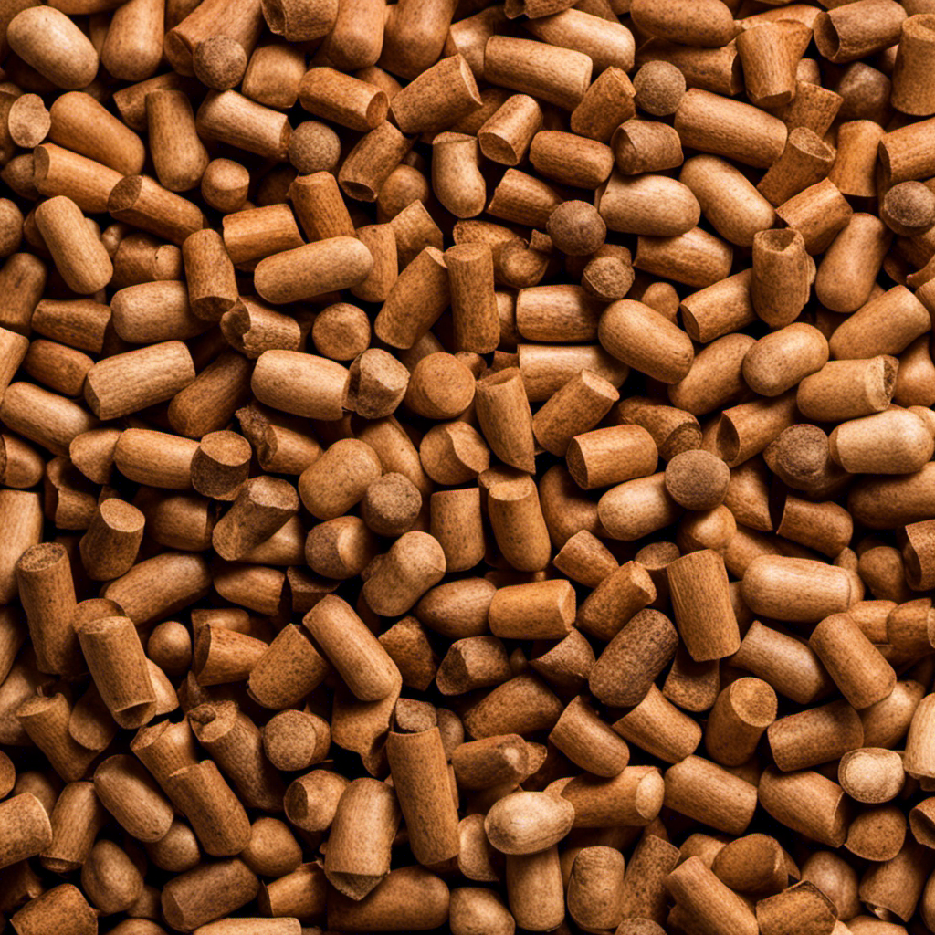 An image showcasing a diverse selection of aromatic wood pellets neatly arranged in a pellet smoker's hopper