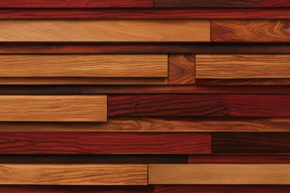 An image capturing the vibrant colors and unique textures of various wood pellets, showcasing the rich mahogany hues of hickory, the golden tones of oak, the deep reds of cherry, and the warm amber shades of mesquite