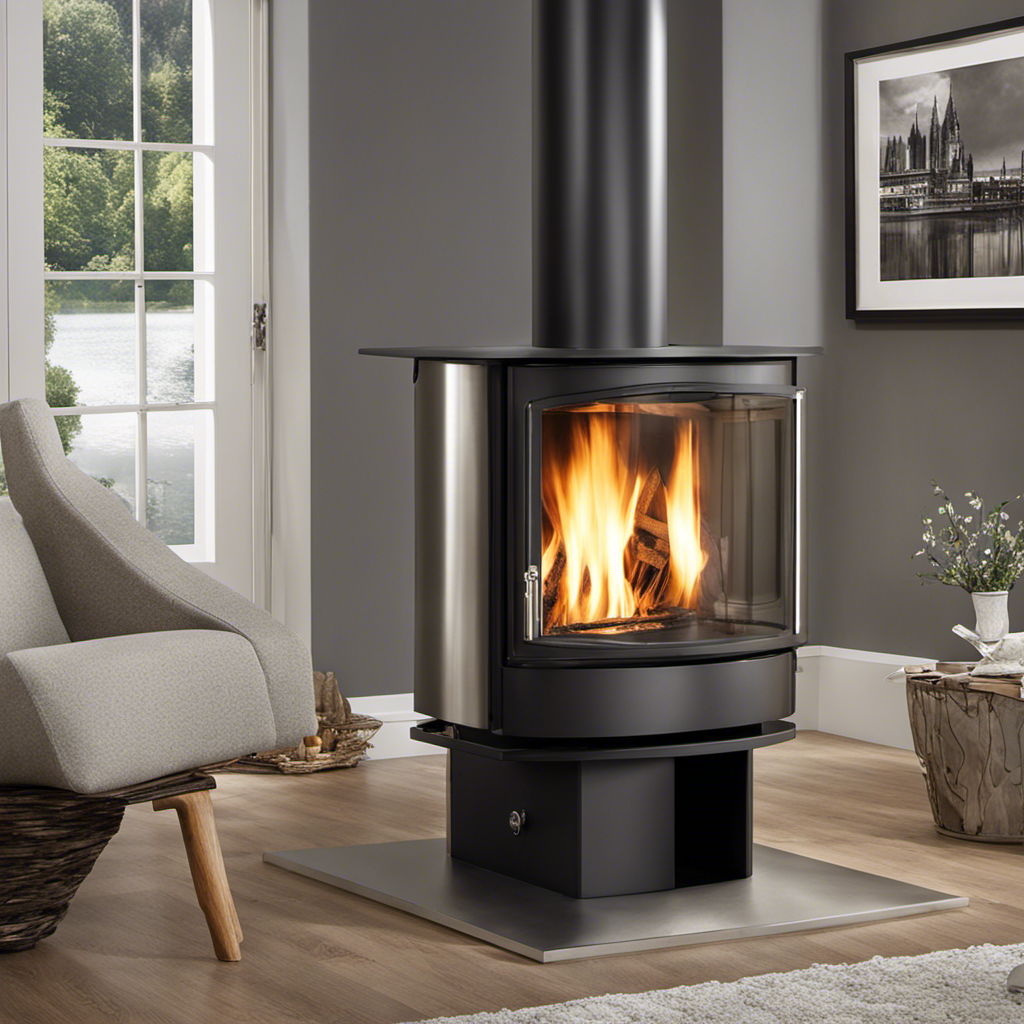 an image showcasing a wood stove with a correctly sized chimney pipe