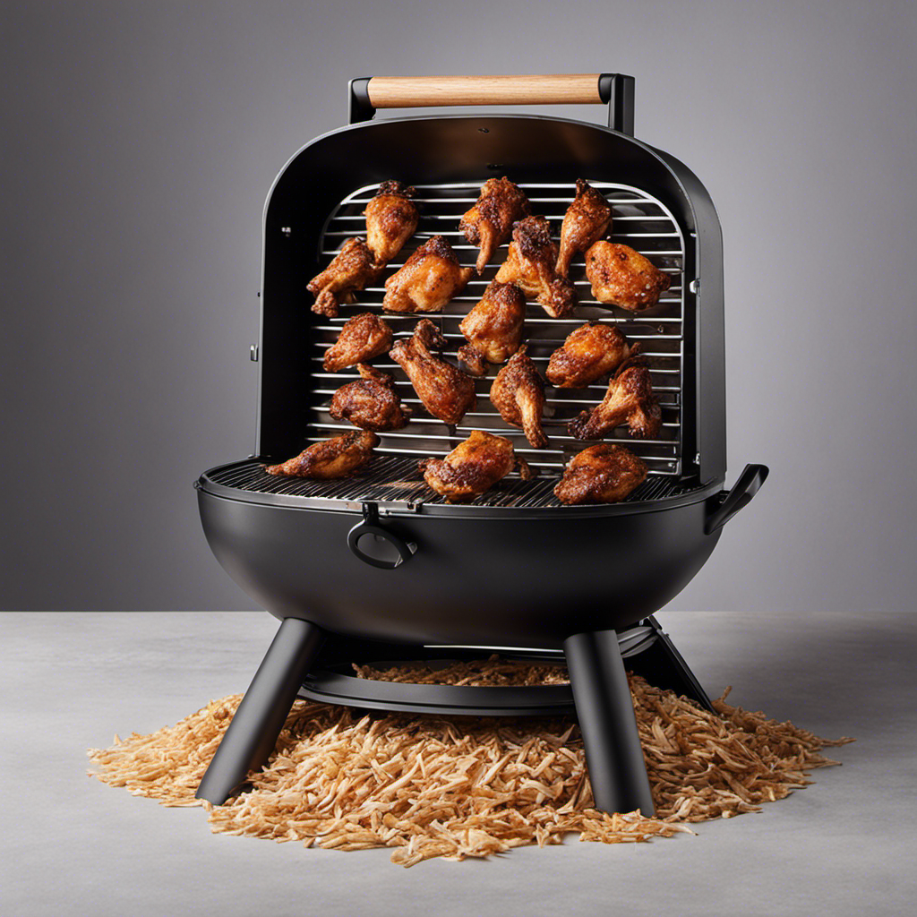 An image capturing the essence of a sizzling chicken pellet grill