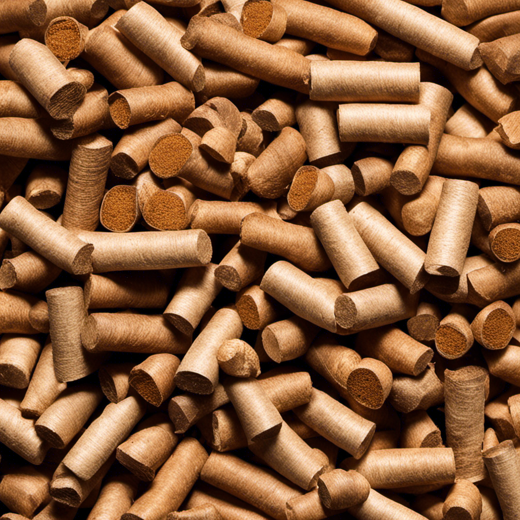 An image showcasing a neatly stacked pile of Englander-recommended wood pellets for the Summers Heat 1500 Spellet Stove