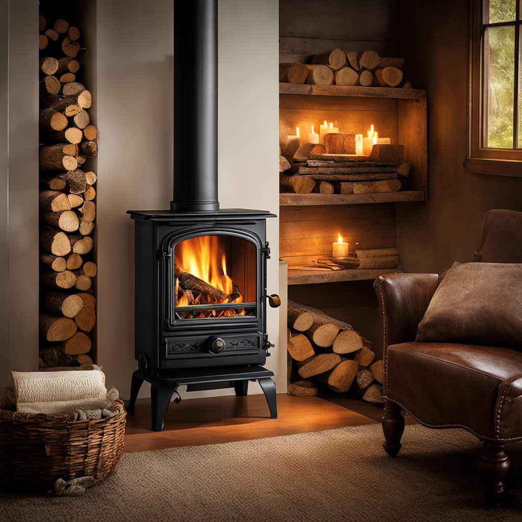 An image capturing the cozy ambiance of a wood stove in use