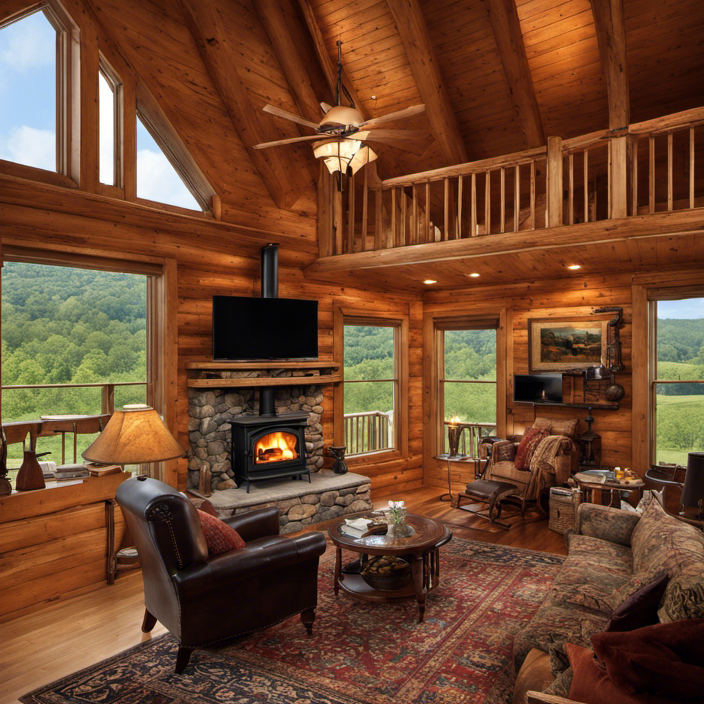 An image showcasing an inviting cabin nestled amidst the picturesque Pennsylvania countryside