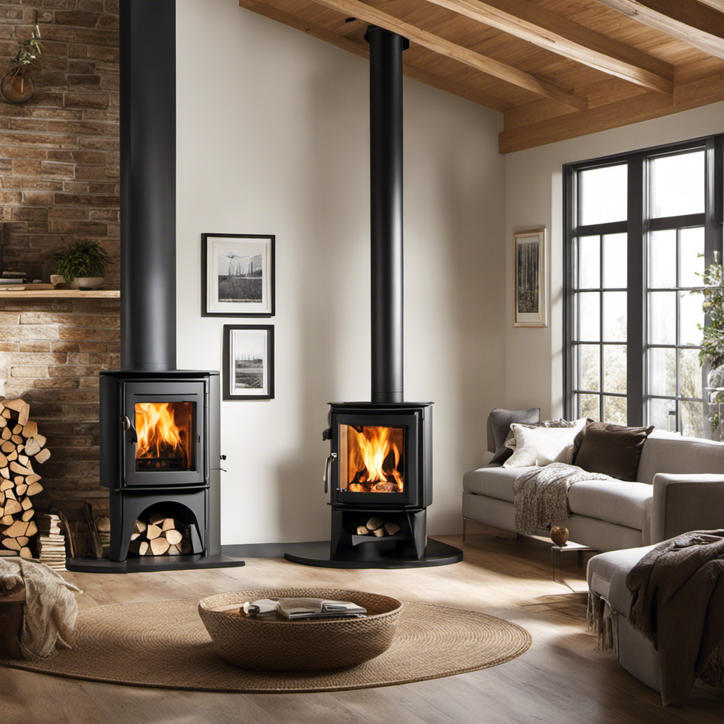 An image showcasing a variety of high-quality and sustainable wood stove brands