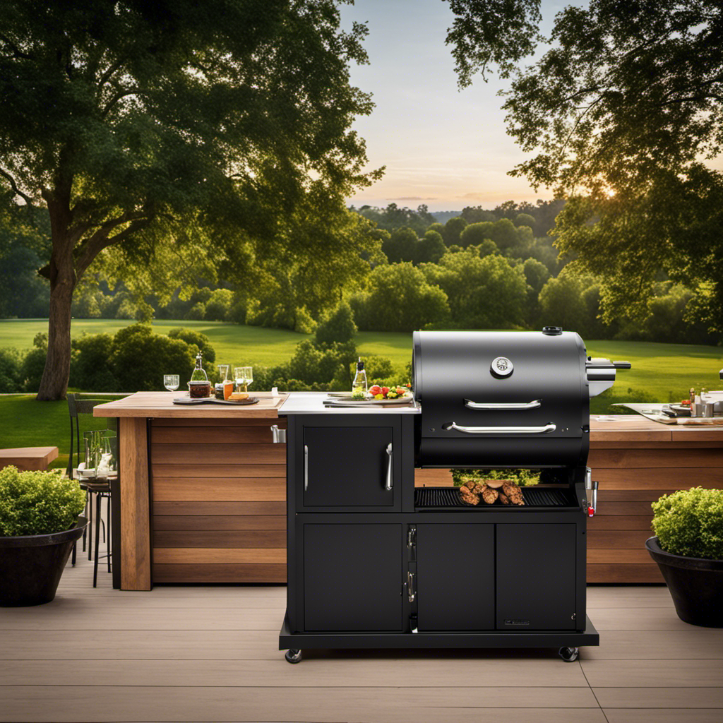 An image showcasing a diverse lineup of wood pellet grills, each with their unique features and designs