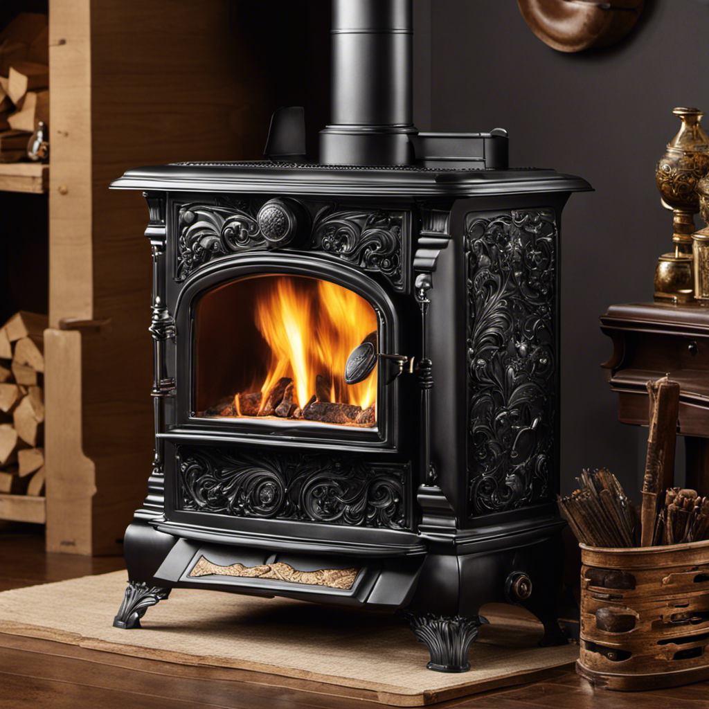 An image featuring skilled craftsmen in a traditional workshop, meticulously handcrafting a Parlor Wood Stove