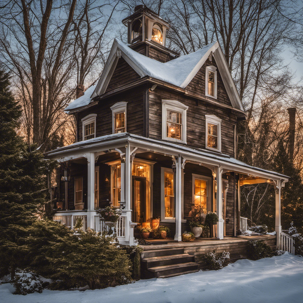 An image that captures the essence of a small, cozy Islip Township, NY home on a crisp winter day