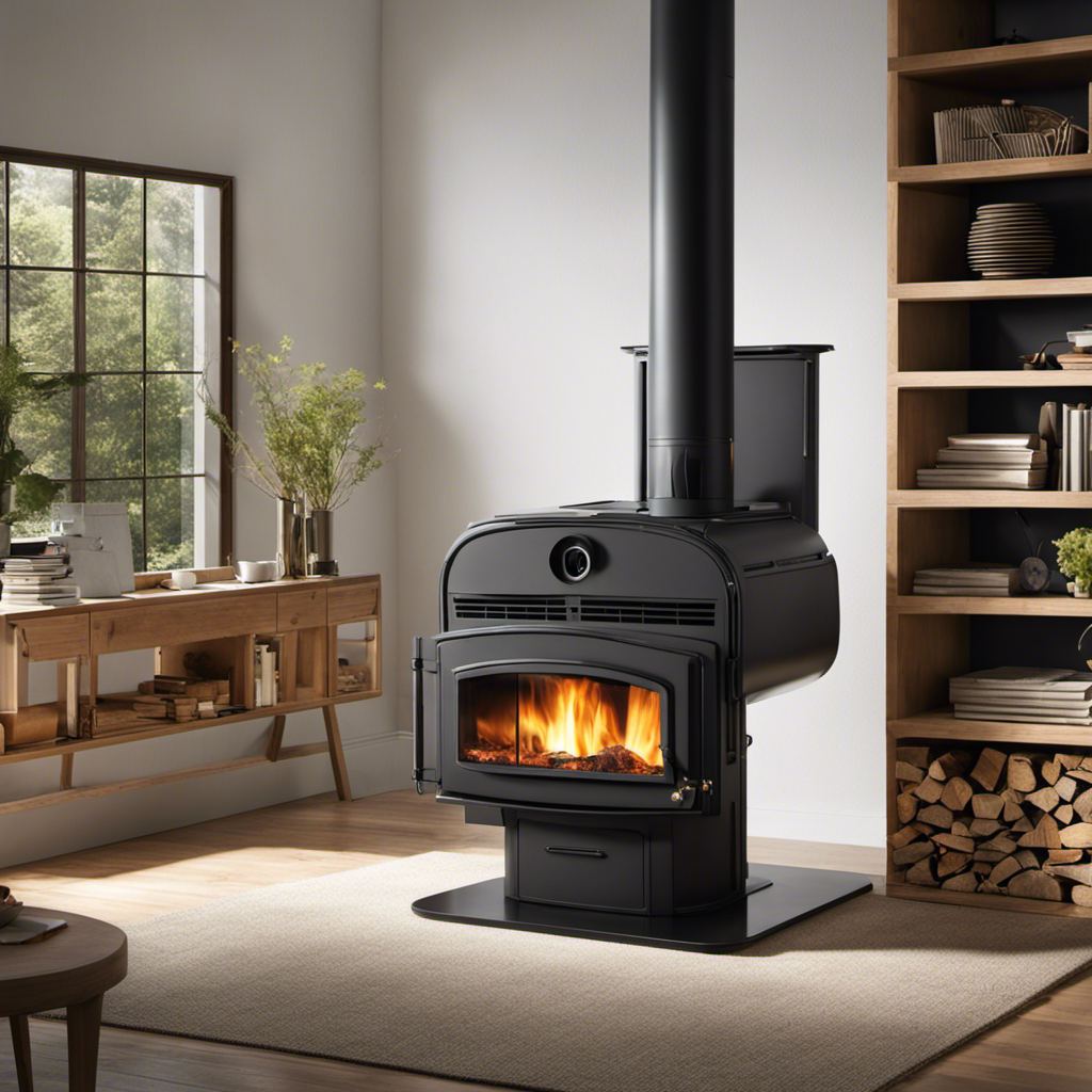 An image showcasing a wood stove connected to a ventilation system, depicting the counterintuitive concept of diverting the stove's heat output to the surrounding cold air, igniting curiosity about the reasons behind this unusual arrangement