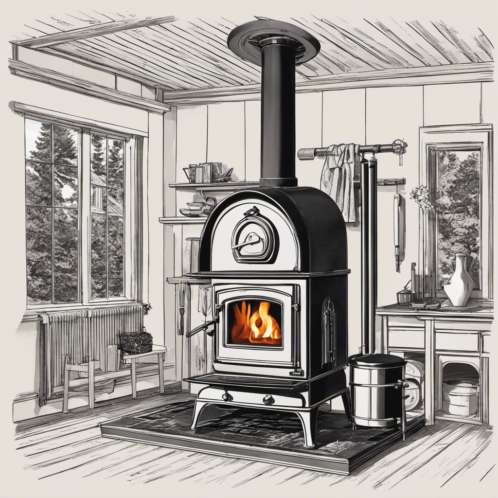 An image showcasing the step-by-step process of efficiently circulating heat from a wood stove