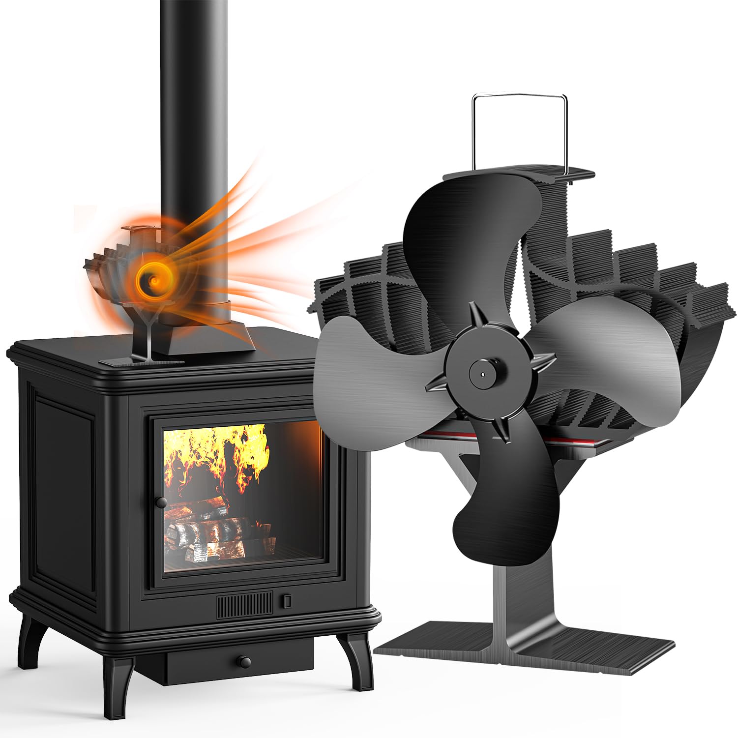 DOWILLDO Heat Powered Wood Stove Fan