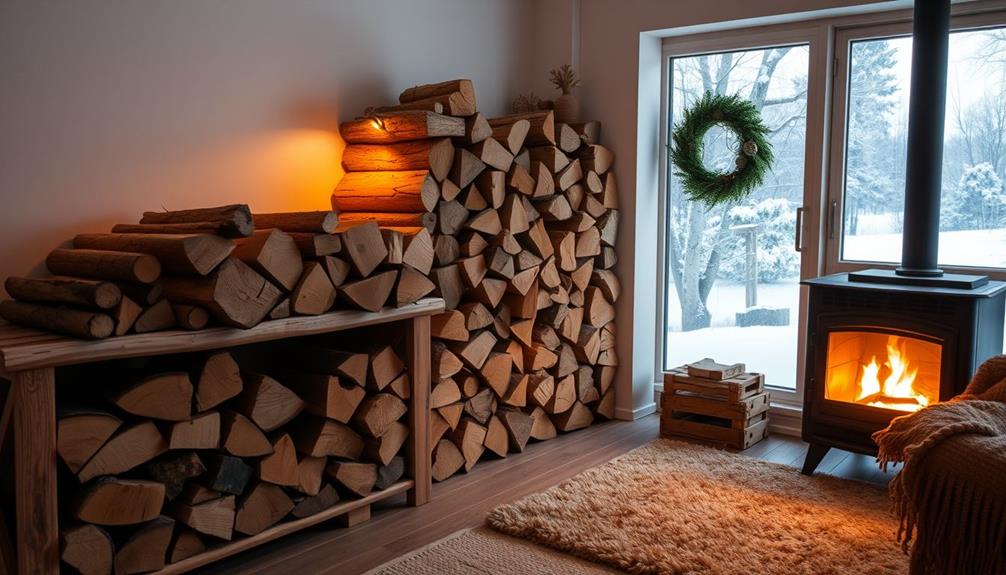 efficient indoor firewood organization