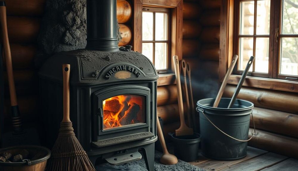 safe wood stove cleaning