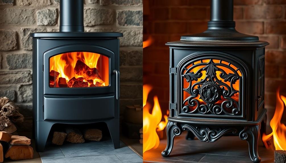 steel vs cast iron stoves