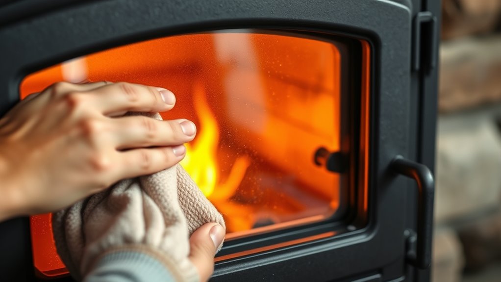keep stove glass clean