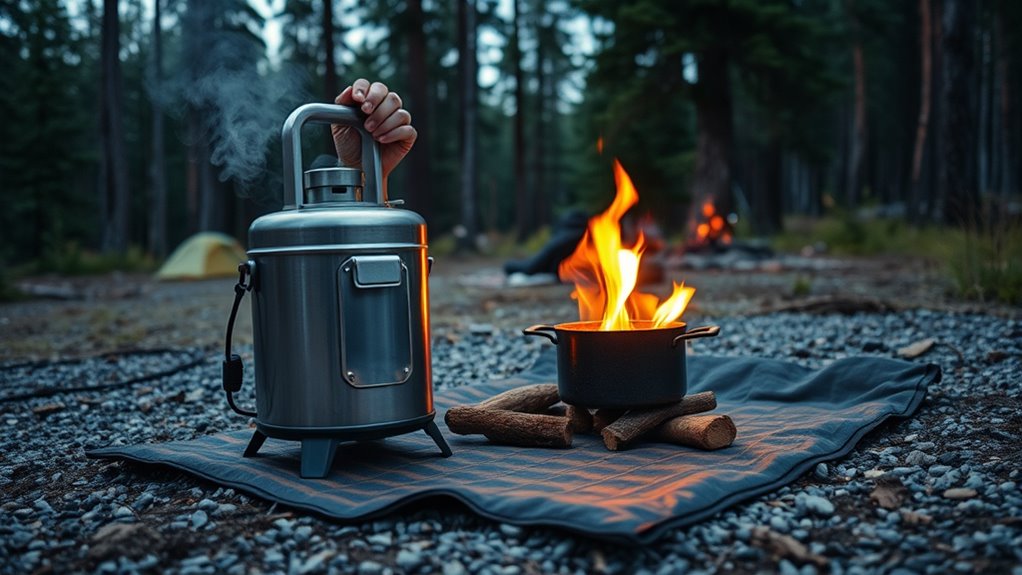 safe outdoor stove setup