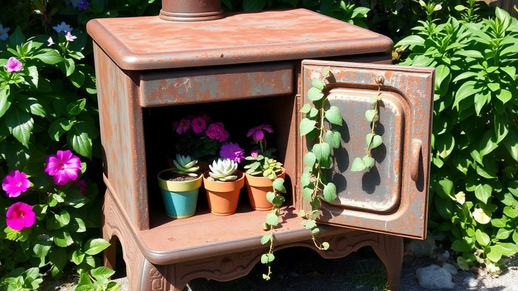 upcycled stove home decor