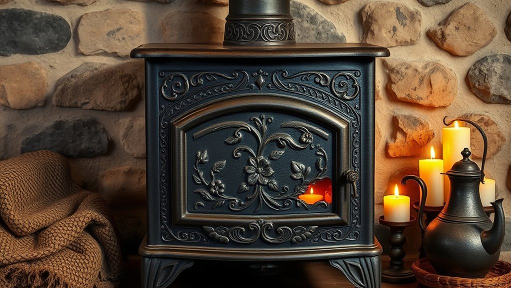wood stove artistic decor