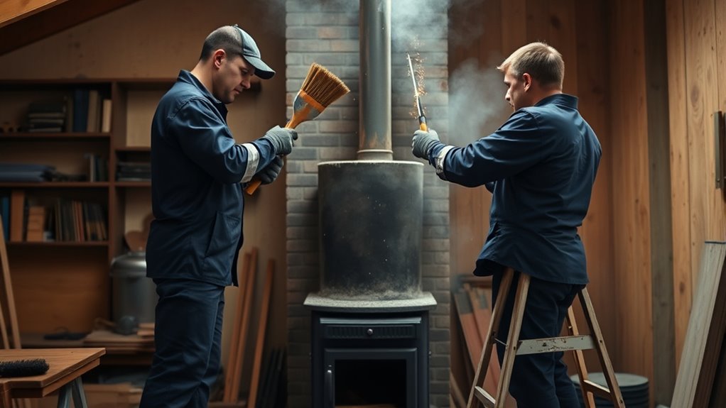 clean wood stove chimney