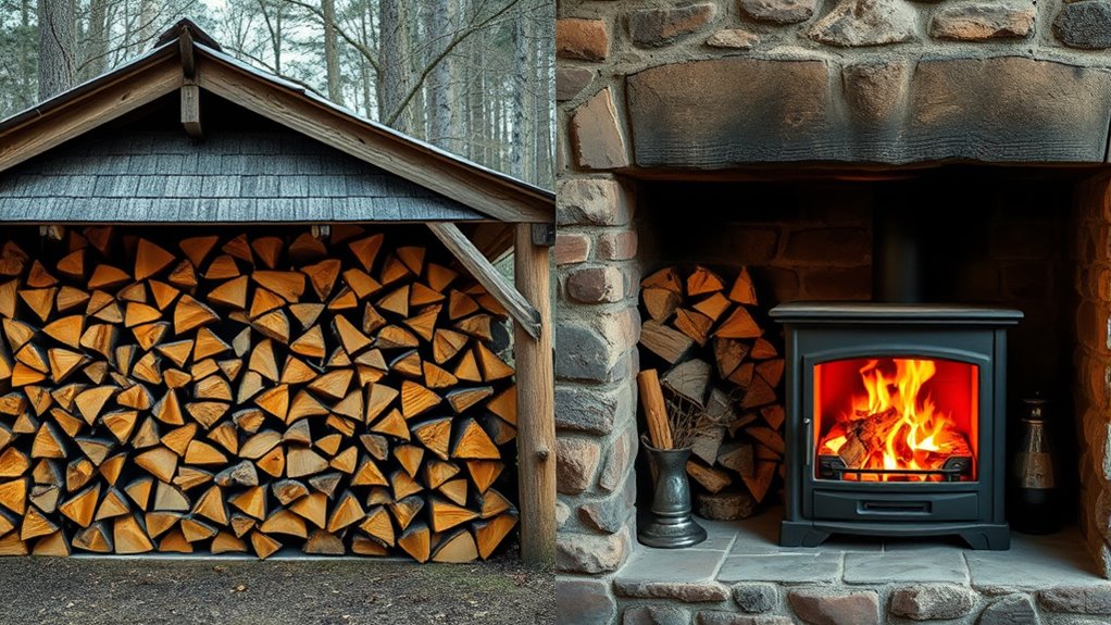 indoor vs outdoor firewood storage
