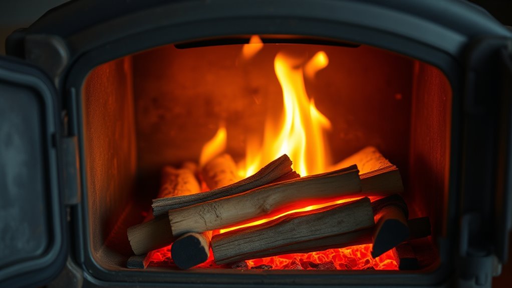 starting a wood stove fire
