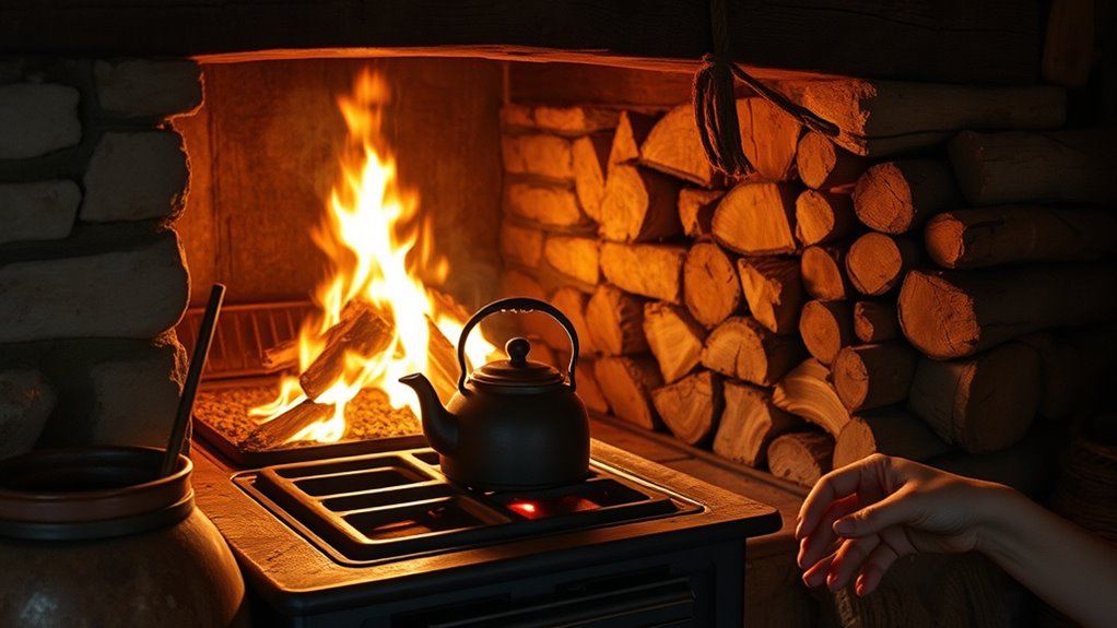 wood stove daily heating routine