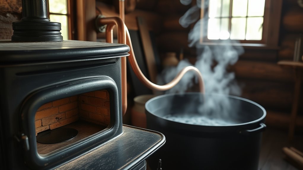 wood stove water coils